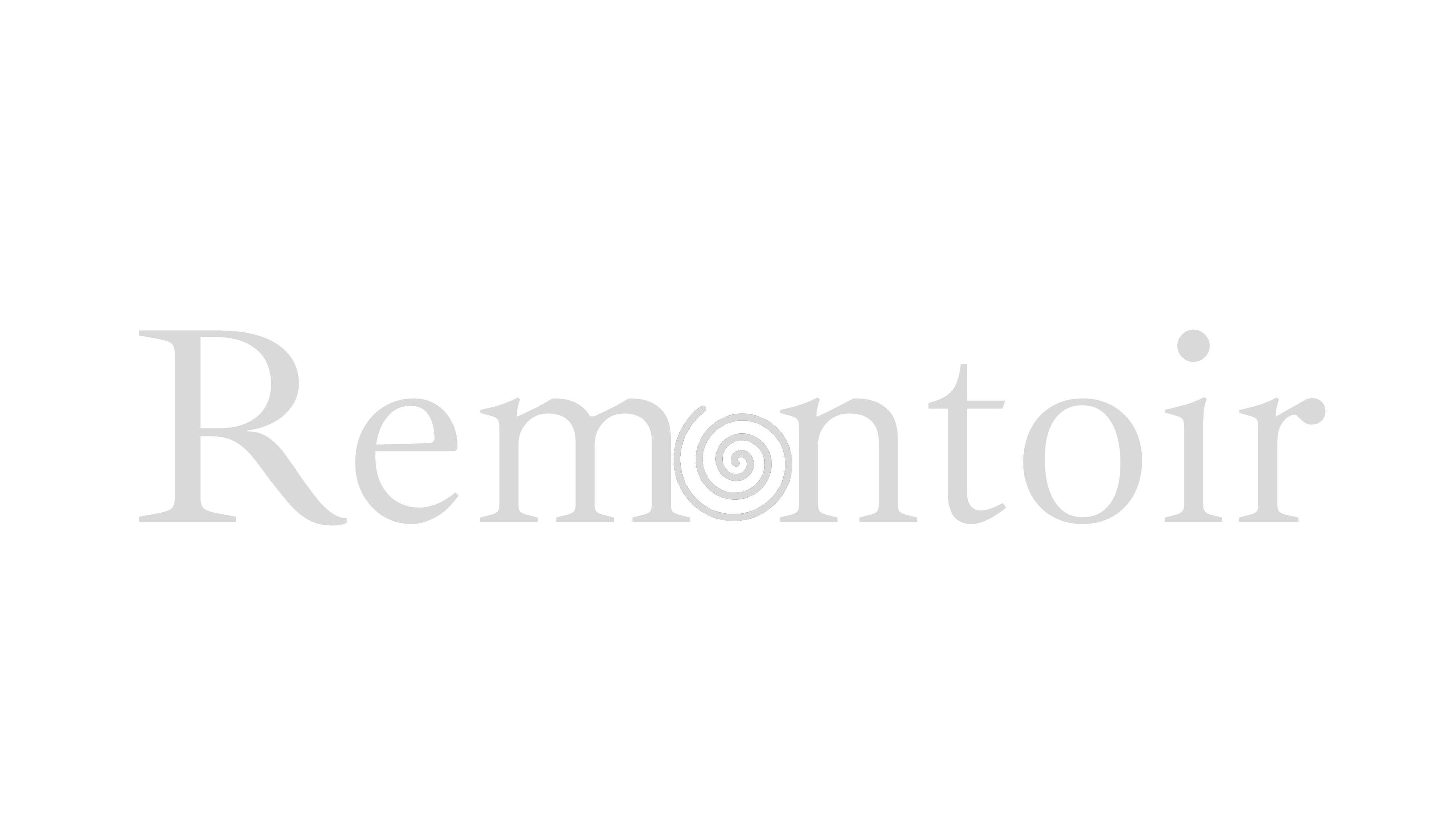 Remontoir site logo, consisting of the word Remontoir with a spiral in place of the O.